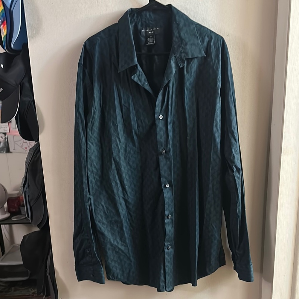 Dark Green Button-Up Shirt